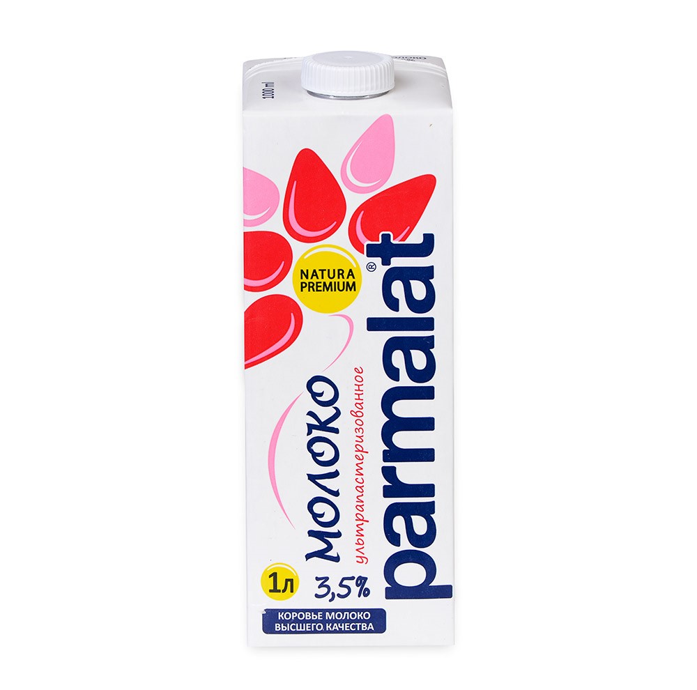 Молоко питьевое ультрапастер. Пармалат м.д.ж. 3,5% 1л